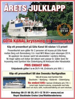 ÅRETS JULKLAPP - Royal Stockholm Cruise Line