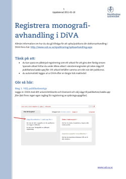 Registrera monografiavhandling i DiVA