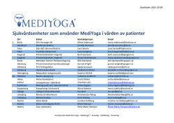 Sjukvårdsenheter som använder MediYoga i vården av patienter