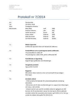 Styrelsemöte 2014/7 - Samfällighet Rydebäck Furuskär III