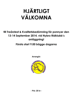 HJÄRTLIGT VÄLKOMNA - Sydöstra Sveriges Ponnyförening