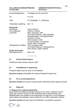 Styrelsens möte 2014-03-20 - Hallands Bildningsförbund