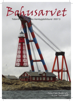 Tidskrift för Bohusläns Hembygdsförbund 2007:2 Tidskrift för