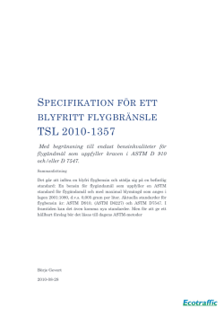 Specifikation för ett blyfritt flygbränsle TSL 2010-1357