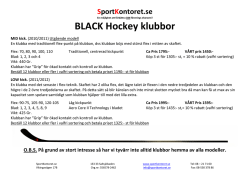Produktblad BLACK hockey klubbor
