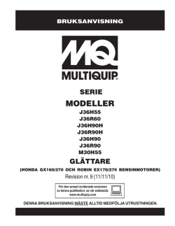 varning - Multiquip Inc.