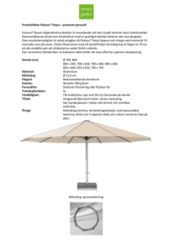 Produktfakta Palazzo® Royal – premium parasoll
