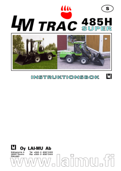 LM TRAC 485 Super - INSTRUKTIONSBOK - Oy LAI