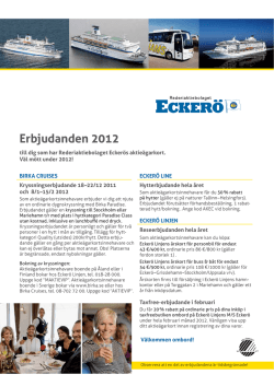 Erbjudanden 2012 - Rederi Ab Eckerö