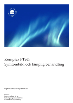 Komplex PTSD - Uppsala universitet