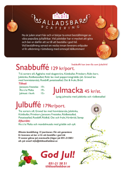 God Jul! - Tildis Salladsbar & Catering