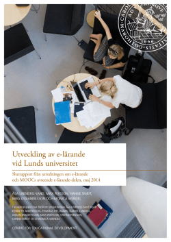 Utveckling av e-lärande vid Lunds universitet - Slutrapport