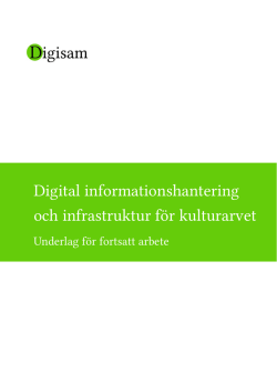 Digital informationshantering och infrastruktur för kulturarvet