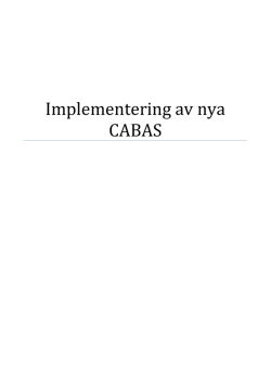 Implementering av nya CABAS