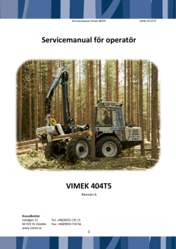Servicemanual för operatör VIMEK 404T5