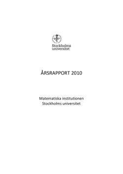 årsrapport 2010 - Matematiska institutionen