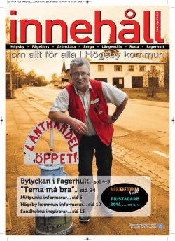 Tidningen Innehåll Nr 4 April 2014