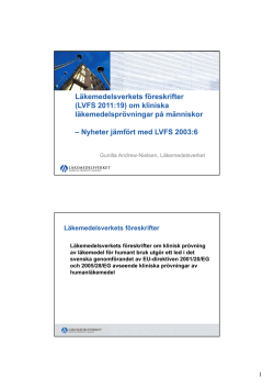 Läkemedelsverkets föreskrifter (LVFS 2011:19) om kliniska