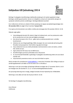 Inbjudan till Julsalong 2014 - Borlänge