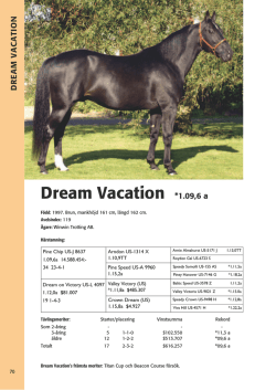 Dream Vacation *1.09,6 a - New Track varmblodsuppfödare