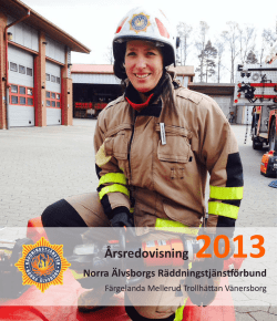 Årsredovisning 2013 - Norra Älvsborgs Räddningstjänstförbund