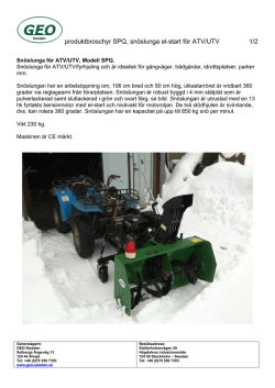 produktbroschyr SPQ, snöslunga el-start för ATV