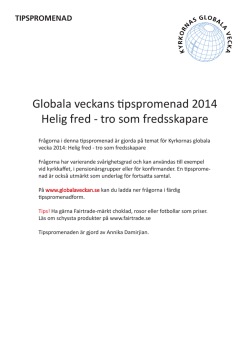 Tipspromenad 2014 (pdf) - Kyrkornas globala vecka