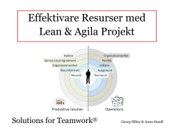 Effektivare Resurser med Lean & Agila Projekt