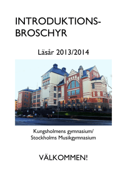 introduktions- broschyr - Kungsholmens gymnasium/Stockholms
