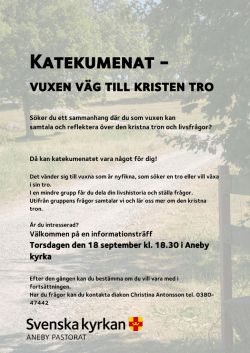 Katekumenat - - Svenska kyrkan Aneby