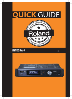 INTEGRA-7 Svensk Quick Guide