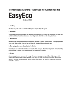 Monteringsanvisning - EasyEco konverterings-kit