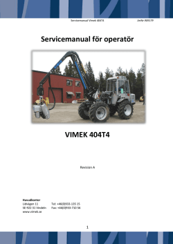 Servicemanual för operatör VIMEK 404T4