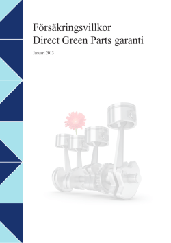 Försäkringsvillkor Direct Green Parts garanti