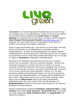 Live Green är en musik/miljö/välgörenhetsfestival