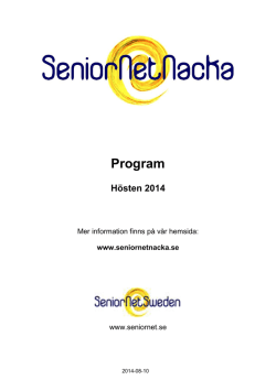 Program - SeniorNet Nacka