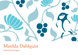 Matilda Dahlquist - Designer Matlida Dahlquist