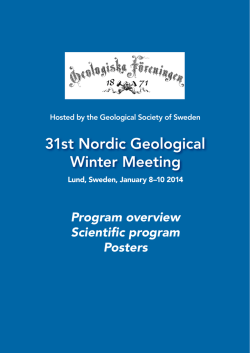 Program overview Scientific program Posters