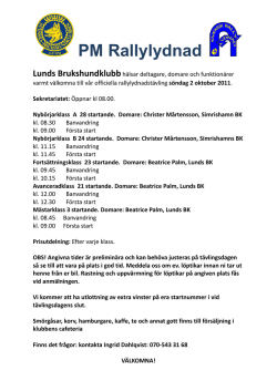 PM Rallylydnad - Lunds Brukshundklubb
