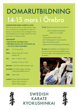 Domarkurs 2015 Inbjudan - Swedish Karate Kyokushinkai