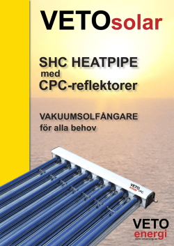 Solvärmebroschyr VETOsolar SHC Heat-pipe med CPC