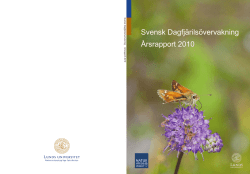 Årsrapport 2010 - Svensk Dagfjärilsövervakning