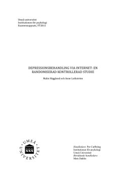 DEPRESSIONSBEHANDLING VIA INTERNET: EN