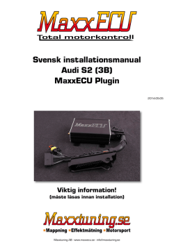MaxxECU Plugin Manual Audi S2 3B