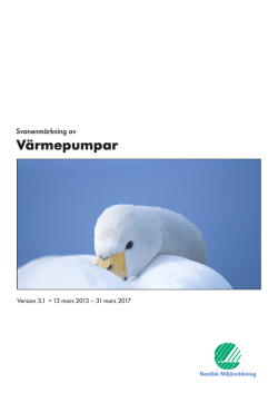 Värmepumpar - Nordic Ecolabel