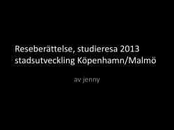 Jenny Asmundsson Reseberättelse studieresa köpenhamn malmö