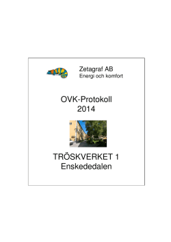 Preliminär OVK (obligatorisk ventilationskontroll) 2014