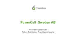 Fuel cells and Energy storage, PowerCell