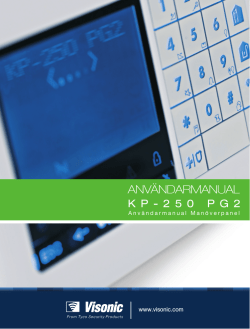 D-305296 KP-250 PG2 Användarhandbok