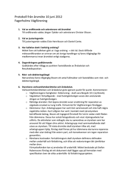 Protokoll från årsmöte 10 juni 2012 Fagerholms Vägförening